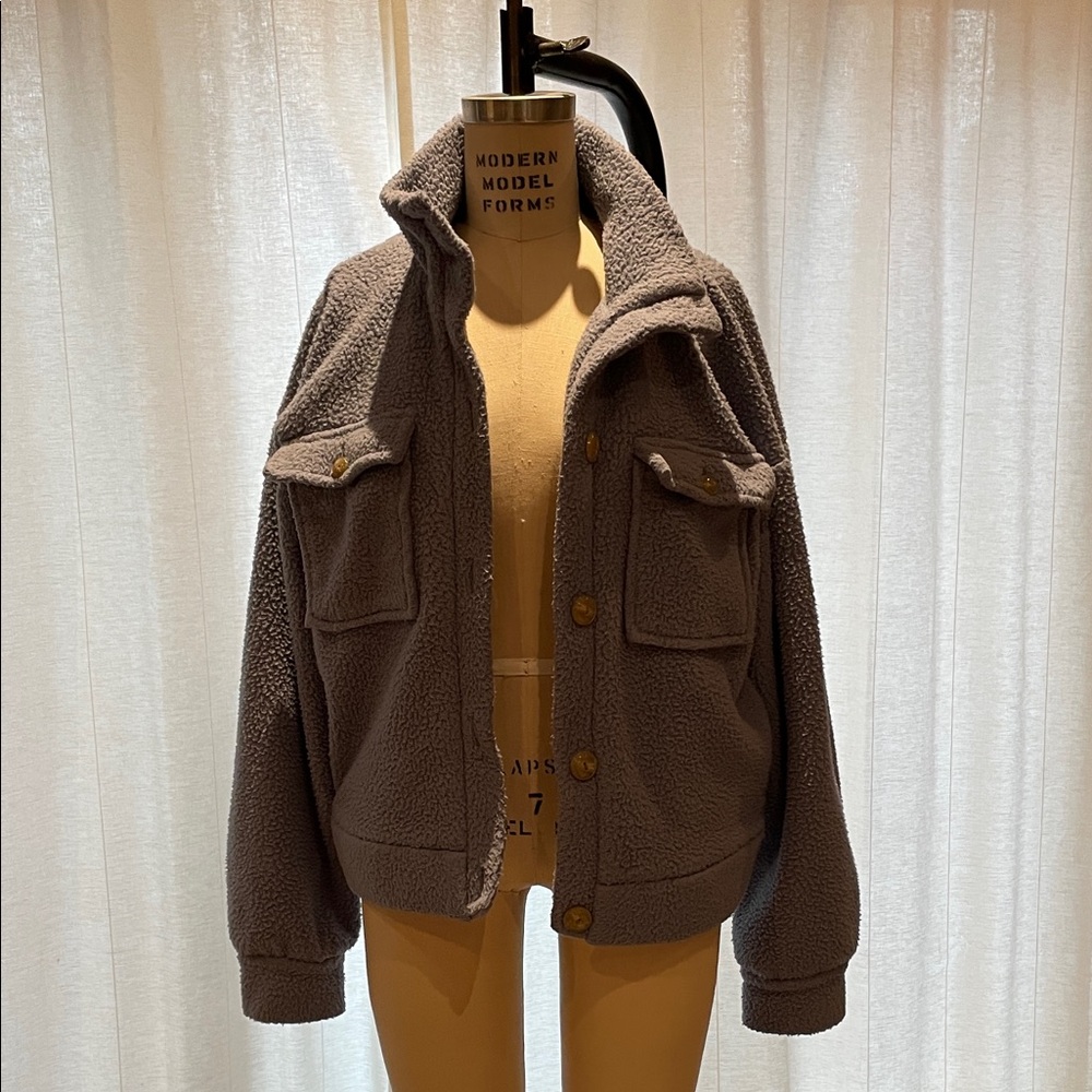 Anthropologie Light Blue Sherpa Jacket